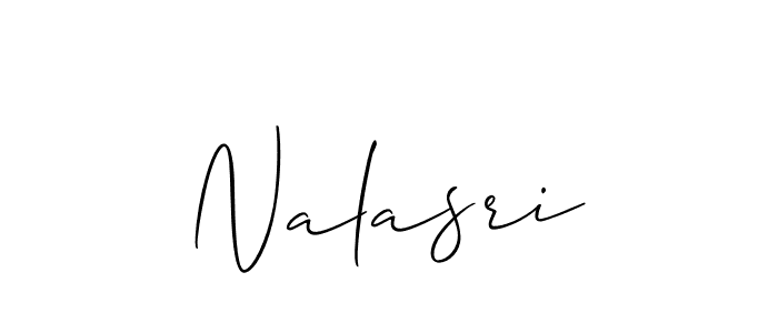 Make a beautiful signature design for name Nalasri. With this signature (Allison_Script) style, you can create a handwritten signature for free. Nalasri signature style 2 images and pictures png