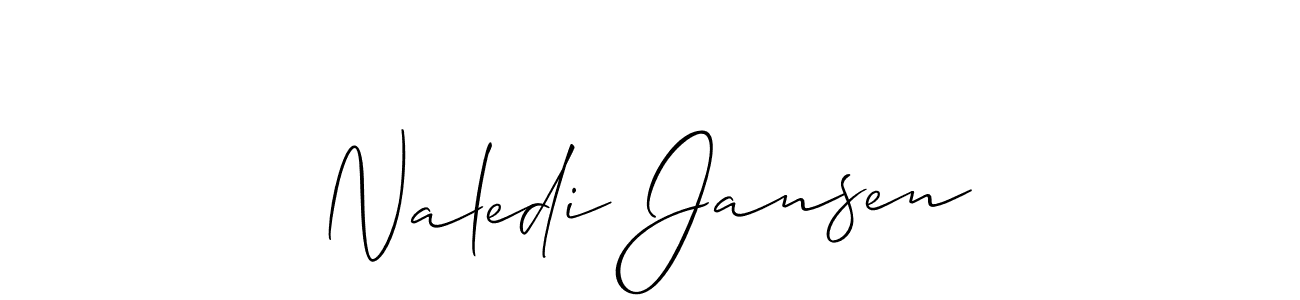 Create a beautiful signature design for name Naledi Jansen. With this signature (Allison_Script) fonts, you can make a handwritten signature for free. Naledi Jansen signature style 2 images and pictures png