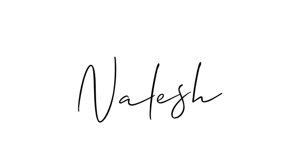 The best way (Allison_Script) to make a short signature is to pick only two or three words in your name. The name Nalesh include a total of six letters. For converting this name. Nalesh signature style 2 images and pictures png