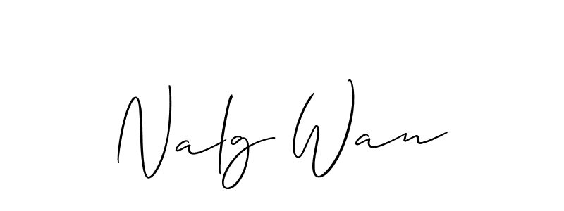 if you are searching for the best signature style for your name Nalg Wan. so please give up your signature search. here we have designed multiple signature styles  using Allison_Script. Nalg Wan signature style 2 images and pictures png