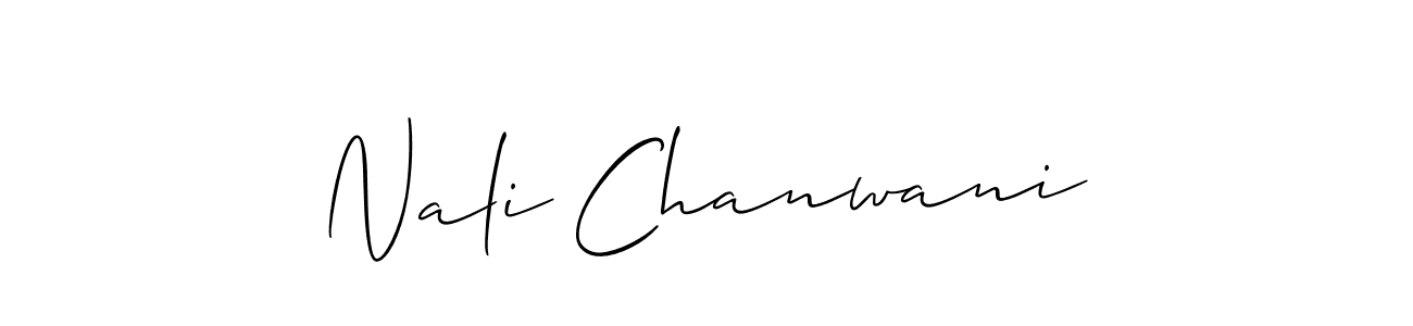 Allison_Script is a professional signature style that is perfect for those who want to add a touch of class to their signature. It is also a great choice for those who want to make their signature more unique. Get Nali Chanwani name to fancy signature for free. Nali Chanwani signature style 2 images and pictures png