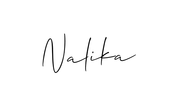 Make a beautiful signature design for name Nalika. With this signature (Allison_Script) style, you can create a handwritten signature for free. Nalika signature style 2 images and pictures png