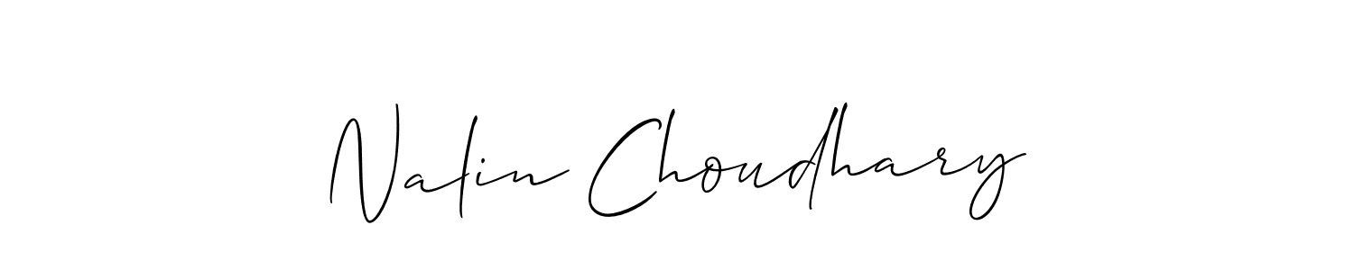 Allison_Script is a professional signature style that is perfect for those who want to add a touch of class to their signature. It is also a great choice for those who want to make their signature more unique. Get Nalin Choudhary name to fancy signature for free. Nalin Choudhary signature style 2 images and pictures png