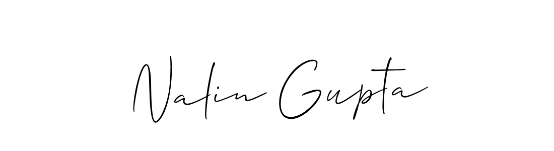 Allison_Script is a professional signature style that is perfect for those who want to add a touch of class to their signature. It is also a great choice for those who want to make their signature more unique. Get Nalin Gupta name to fancy signature for free. Nalin Gupta signature style 2 images and pictures png