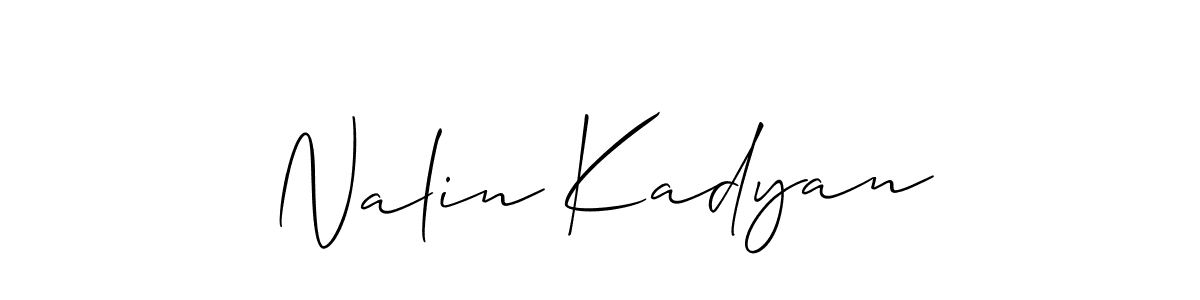 Make a short Nalin Kadyan signature style. Manage your documents anywhere anytime using Allison_Script. Create and add eSignatures, submit forms, share and send files easily. Nalin Kadyan signature style 2 images and pictures png