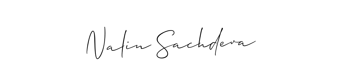 Use a signature maker to create a handwritten signature online. With this signature software, you can design (Allison_Script) your own signature for name Nalin Sachdeva. Nalin Sachdeva signature style 2 images and pictures png