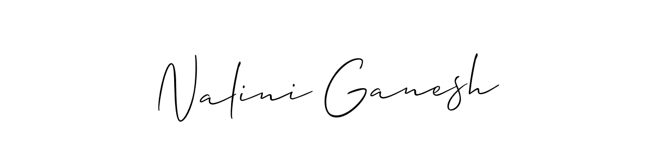 Allison_Script is a professional signature style that is perfect for those who want to add a touch of class to their signature. It is also a great choice for those who want to make their signature more unique. Get Nalini Ganesh name to fancy signature for free. Nalini Ganesh signature style 2 images and pictures png