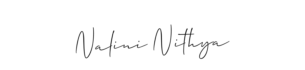 Also we have Nalini Nithya name is the best signature style. Create professional handwritten signature collection using Allison_Script autograph style. Nalini Nithya signature style 2 images and pictures png