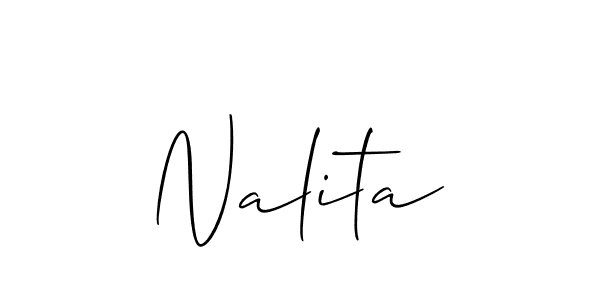 if you are searching for the best signature style for your name Nalita. so please give up your signature search. here we have designed multiple signature styles  using Allison_Script. Nalita signature style 2 images and pictures png