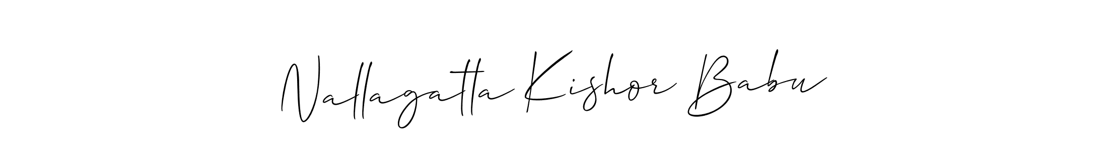 Nallagatla Kishor Babu stylish signature style. Best Handwritten Sign (Allison_Script) for my name. Handwritten Signature Collection Ideas for my name Nallagatla Kishor Babu. Nallagatla Kishor Babu signature style 2 images and pictures png