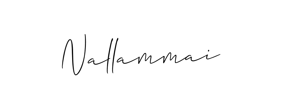 Use a signature maker to create a handwritten signature online. With this signature software, you can design (Allison_Script) your own signature for name Nallammai. Nallammai signature style 2 images and pictures png