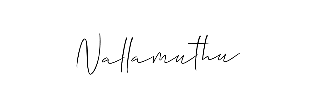Design your own signature with our free online signature maker. With this signature software, you can create a handwritten (Allison_Script) signature for name Nallamuthu. Nallamuthu signature style 2 images and pictures png