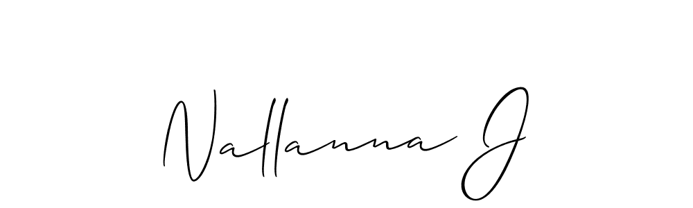 It looks lik you need a new signature style for name Nallanna J. Design unique handwritten (Allison_Script) signature with our free signature maker in just a few clicks. Nallanna J signature style 2 images and pictures png