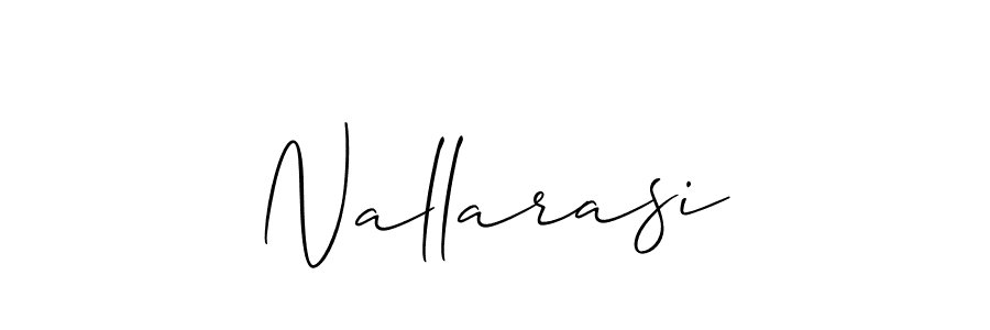 Create a beautiful signature design for name Nallarasi. With this signature (Allison_Script) fonts, you can make a handwritten signature for free. Nallarasi signature style 2 images and pictures png