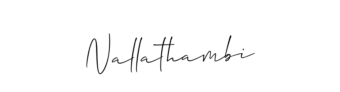 Create a beautiful signature design for name Nallathambi. With this signature (Allison_Script) fonts, you can make a handwritten signature for free. Nallathambi signature style 2 images and pictures png