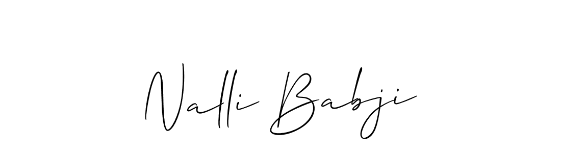 How to Draw Nalli Babji signature style? Allison_Script is a latest design signature styles for name Nalli Babji. Nalli Babji signature style 2 images and pictures png