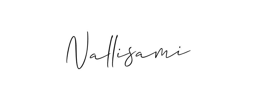 Use a signature maker to create a handwritten signature online. With this signature software, you can design (Allison_Script) your own signature for name Nallisami. Nallisami signature style 2 images and pictures png