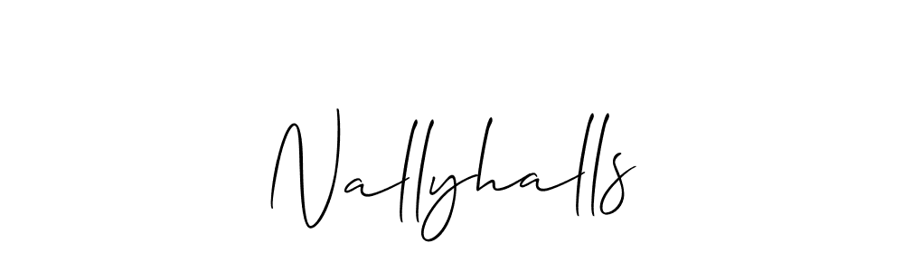 The best way (Allison_Script) to make a short signature is to pick only two or three words in your name. The name Nallyhalls include a total of six letters. For converting this name. Nallyhalls signature style 2 images and pictures png