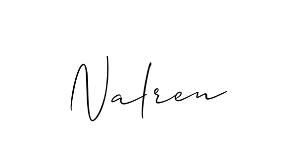 Create a beautiful signature design for name Nalren. With this signature (Allison_Script) fonts, you can make a handwritten signature for free. Nalren signature style 2 images and pictures png