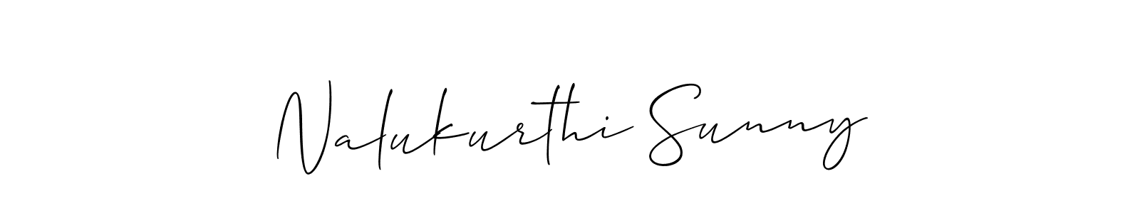 Make a beautiful signature design for name Nalukurthi Sunny. With this signature (Allison_Script) style, you can create a handwritten signature for free. Nalukurthi Sunny signature style 2 images and pictures png