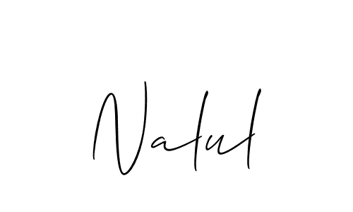 How to make Nalul signature? Allison_Script is a professional autograph style. Create handwritten signature for Nalul name. Nalul signature style 2 images and pictures png