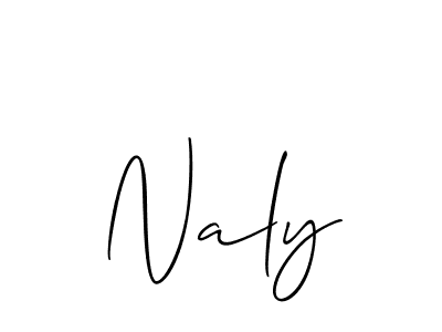 Use a signature maker to create a handwritten signature online. With this signature software, you can design (Allison_Script) your own signature for name Naly. Naly signature style 2 images and pictures png