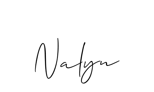 if you are searching for the best signature style for your name Nalyn. so please give up your signature search. here we have designed multiple signature styles  using Allison_Script. Nalyn signature style 2 images and pictures png