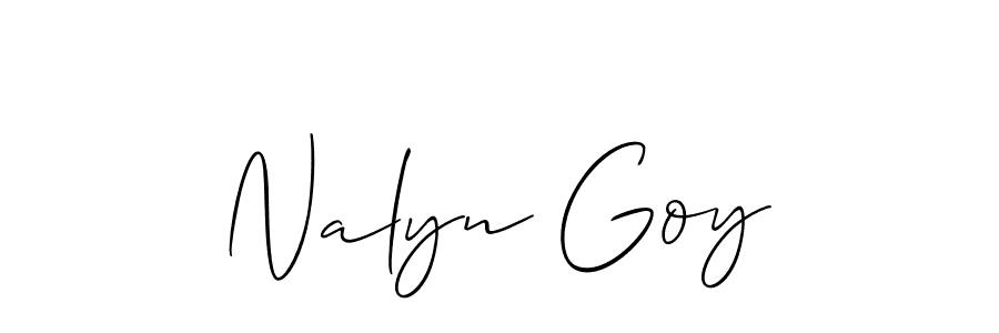 It looks lik you need a new signature style for name Nalyn Goy. Design unique handwritten (Allison_Script) signature with our free signature maker in just a few clicks. Nalyn Goy signature style 2 images and pictures png