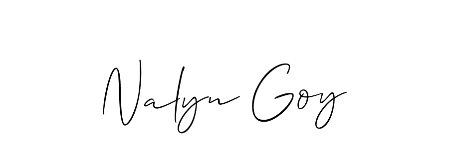 Similarly Allison_Script is the best handwritten signature design. Signature creator online .You can use it as an online autograph creator for name Nalyn Goy. Nalyn Goy signature style 2 images and pictures png