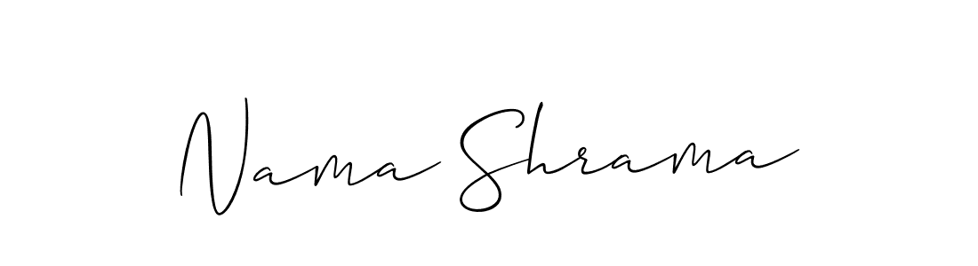 It looks lik you need a new signature style for name Nama Shrama. Design unique handwritten (Allison_Script) signature with our free signature maker in just a few clicks. Nama Shrama signature style 2 images and pictures png