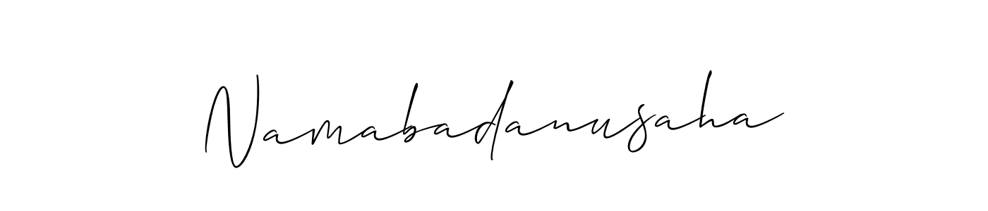 How to make Namabadanusaha name signature. Use Allison_Script style for creating short signs online. This is the latest handwritten sign. Namabadanusaha signature style 2 images and pictures png