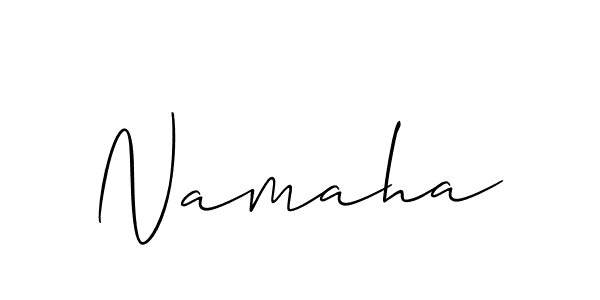 Design your own signature with our free online signature maker. With this signature software, you can create a handwritten (Allison_Script) signature for name Namaha. Namaha signature style 2 images and pictures png