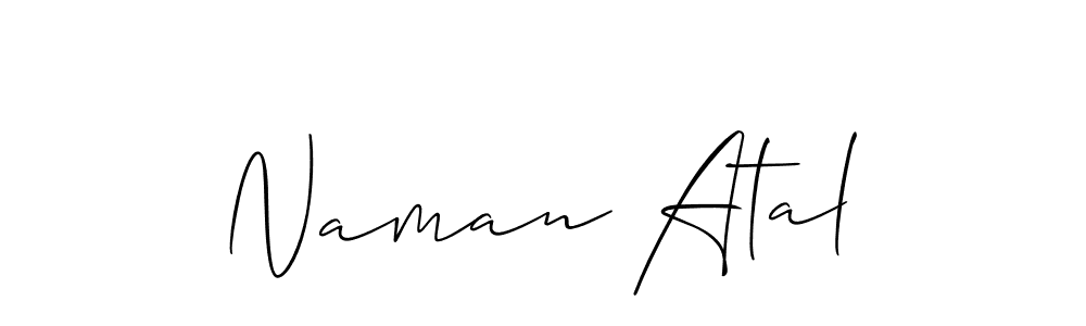 Also You can easily find your signature by using the search form. We will create Naman Atal name handwritten signature images for you free of cost using Allison_Script sign style. Naman Atal signature style 2 images and pictures png