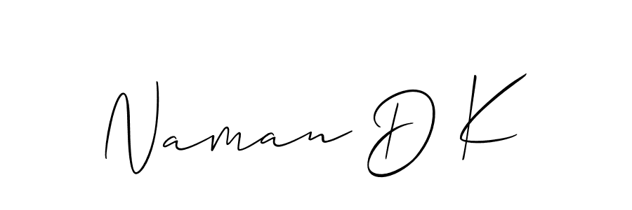 Create a beautiful signature design for name Naman D K. With this signature (Allison_Script) fonts, you can make a handwritten signature for free. Naman D K signature style 2 images and pictures png