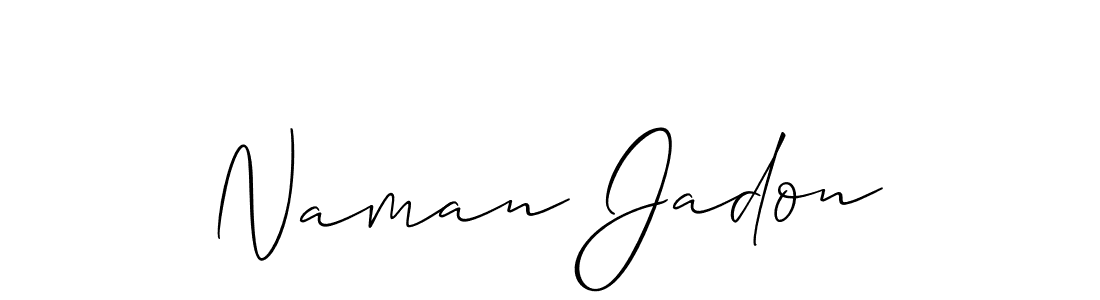 if you are searching for the best signature style for your name Naman Jadon. so please give up your signature search. here we have designed multiple signature styles  using Allison_Script. Naman Jadon signature style 2 images and pictures png