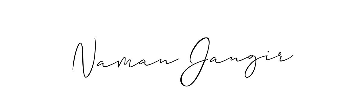 Also we have Naman Jangir name is the best signature style. Create professional handwritten signature collection using Allison_Script autograph style. Naman Jangir signature style 2 images and pictures png