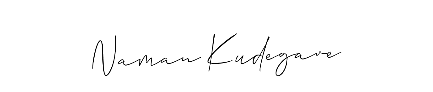 How to make Naman Kudegave name signature. Use Allison_Script style for creating short signs online. This is the latest handwritten sign. Naman Kudegave signature style 2 images and pictures png