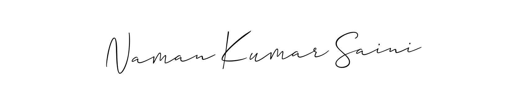 How to make Naman Kumar Saini name signature. Use Allison_Script style for creating short signs online. This is the latest handwritten sign. Naman Kumar Saini signature style 2 images and pictures png