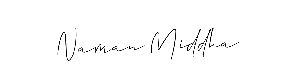 if you are searching for the best signature style for your name Naman Middha. so please give up your signature search. here we have designed multiple signature styles  using Allison_Script. Naman Middha signature style 2 images and pictures png