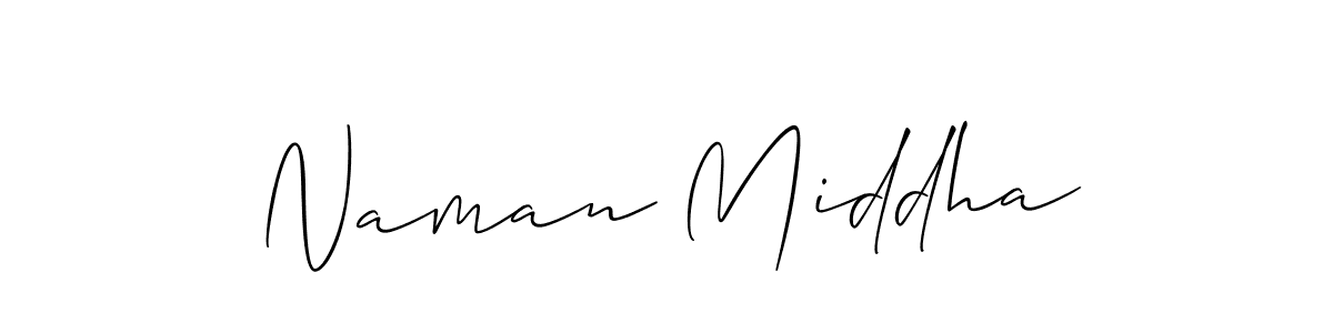 Create a beautiful signature design for name Naman Middha. With this signature (Allison_Script) fonts, you can make a handwritten signature for free. Naman Middha signature style 2 images and pictures png
