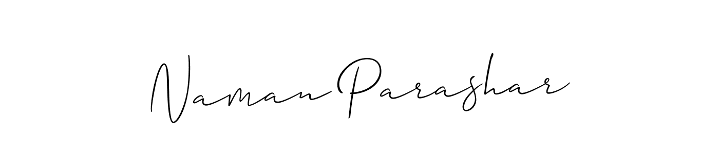 Create a beautiful signature design for name Naman Parashar. With this signature (Allison_Script) fonts, you can make a handwritten signature for free. Naman Parashar signature style 2 images and pictures png