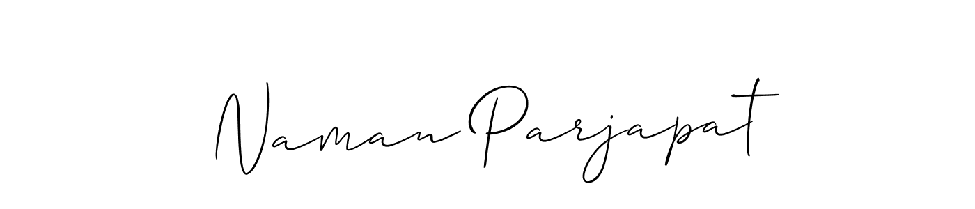 How to make Naman Parjapat name signature. Use Allison_Script style for creating short signs online. This is the latest handwritten sign. Naman Parjapat signature style 2 images and pictures png