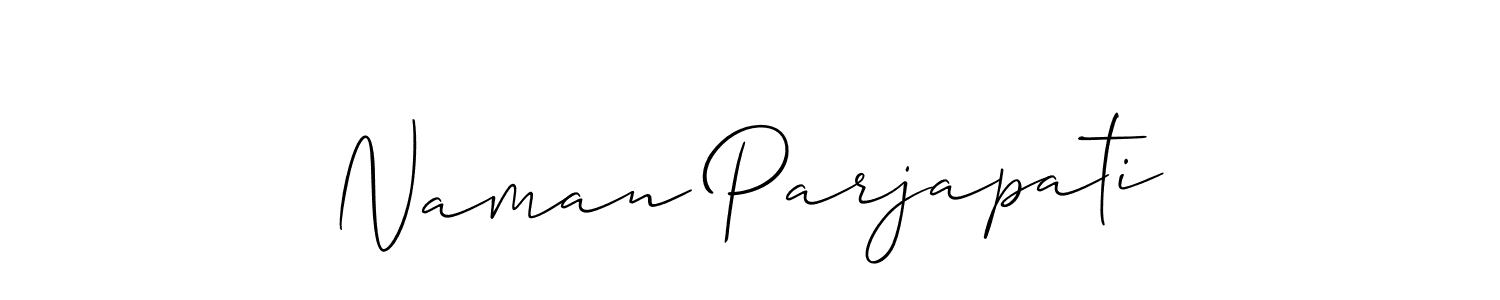 Also we have Naman Parjapati name is the best signature style. Create professional handwritten signature collection using Allison_Script autograph style. Naman Parjapati signature style 2 images and pictures png