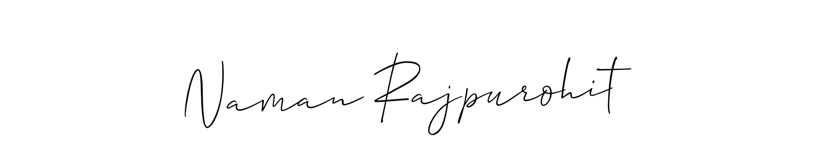 How to make Naman Rajpurohit name signature. Use Allison_Script style for creating short signs online. This is the latest handwritten sign. Naman Rajpurohit signature style 2 images and pictures png