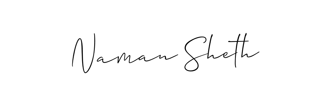 Create a beautiful signature design for name Naman Sheth. With this signature (Allison_Script) fonts, you can make a handwritten signature for free. Naman Sheth signature style 2 images and pictures png
