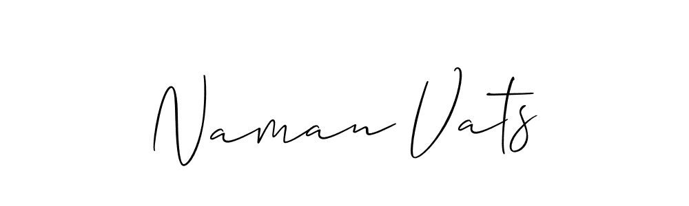 Make a short Naman Vats signature style. Manage your documents anywhere anytime using Allison_Script. Create and add eSignatures, submit forms, share and send files easily. Naman Vats signature style 2 images and pictures png