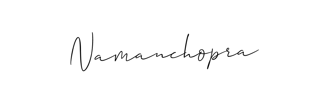 Make a beautiful signature design for name Namanchopra. With this signature (Allison_Script) style, you can create a handwritten signature for free. Namanchopra signature style 2 images and pictures png