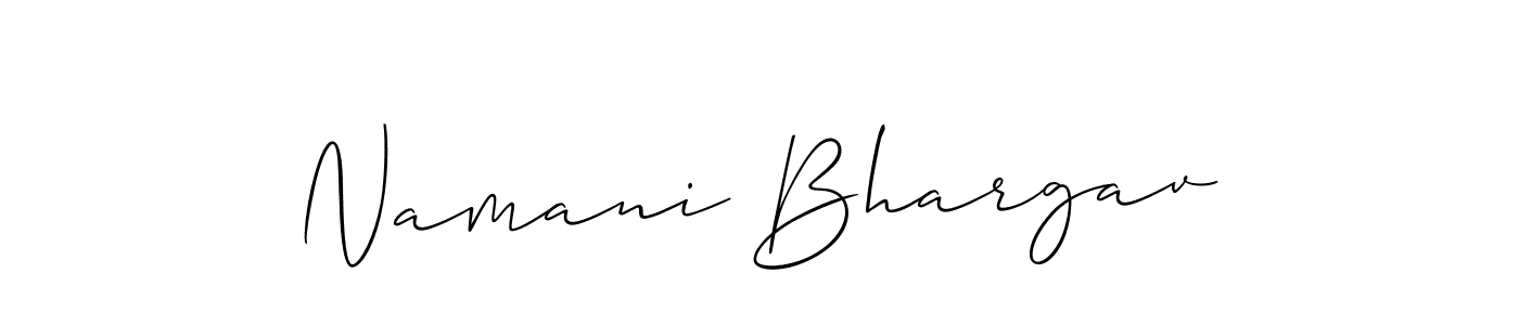 Design your own signature with our free online signature maker. With this signature software, you can create a handwritten (Allison_Script) signature for name Namani Bhargav. Namani Bhargav signature style 2 images and pictures png