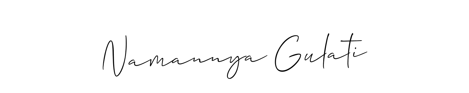 Design your own signature with our free online signature maker. With this signature software, you can create a handwritten (Allison_Script) signature for name Namannya Gulati. Namannya Gulati signature style 2 images and pictures png