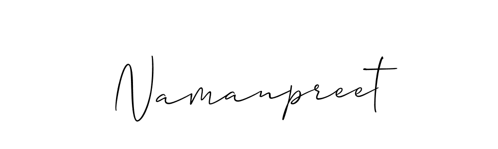 How to make Namanpreet signature? Allison_Script is a professional autograph style. Create handwritten signature for Namanpreet name. Namanpreet signature style 2 images and pictures png